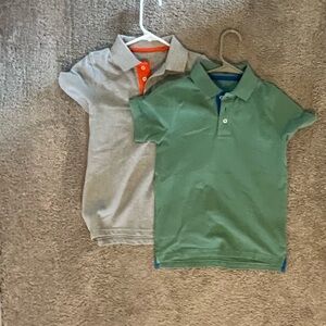 Kids Polo Shirt Set - Green & Gray